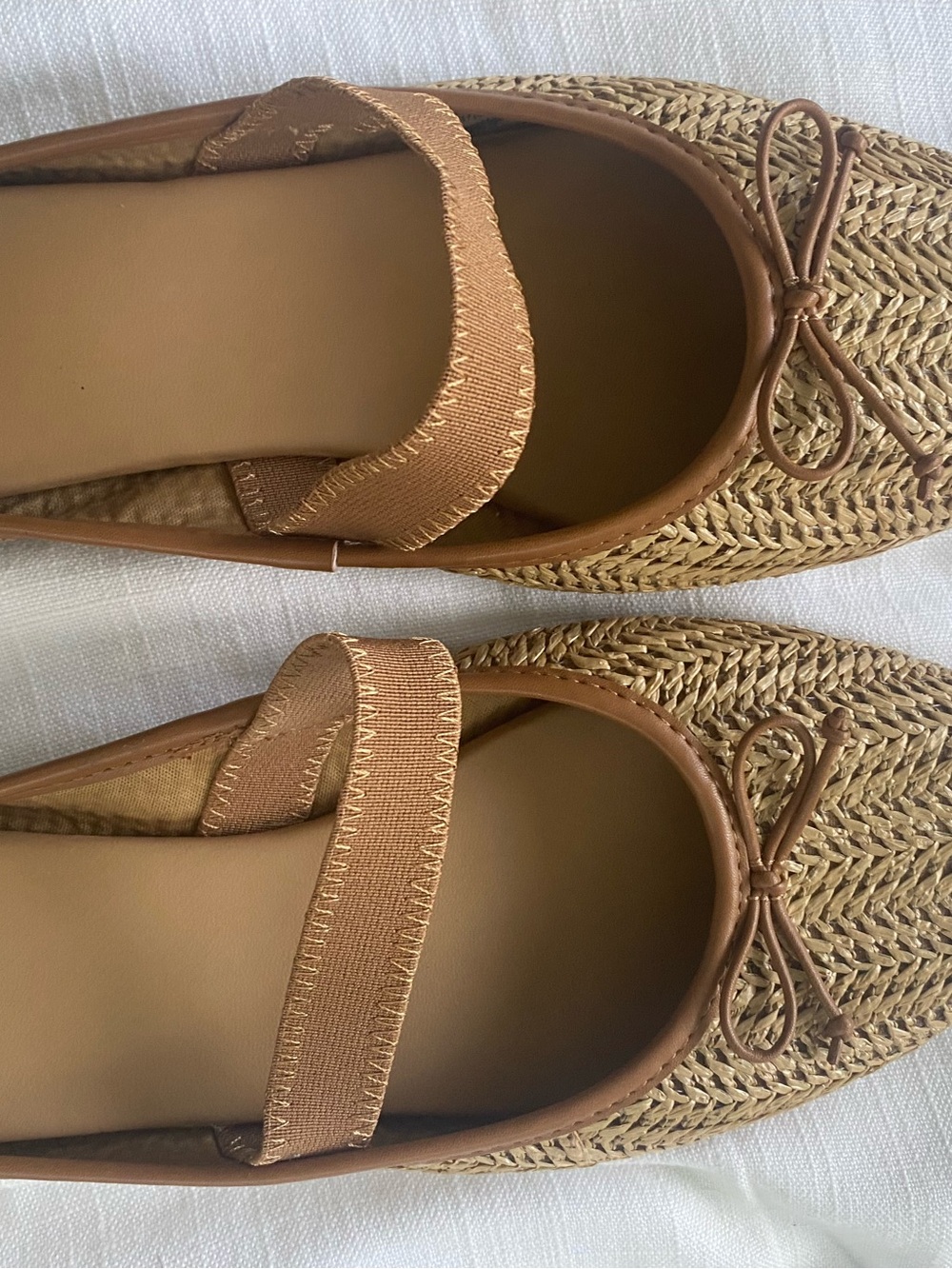 Trendy New Day Woven Ballet Flats with Tan Strap - Women's 8.